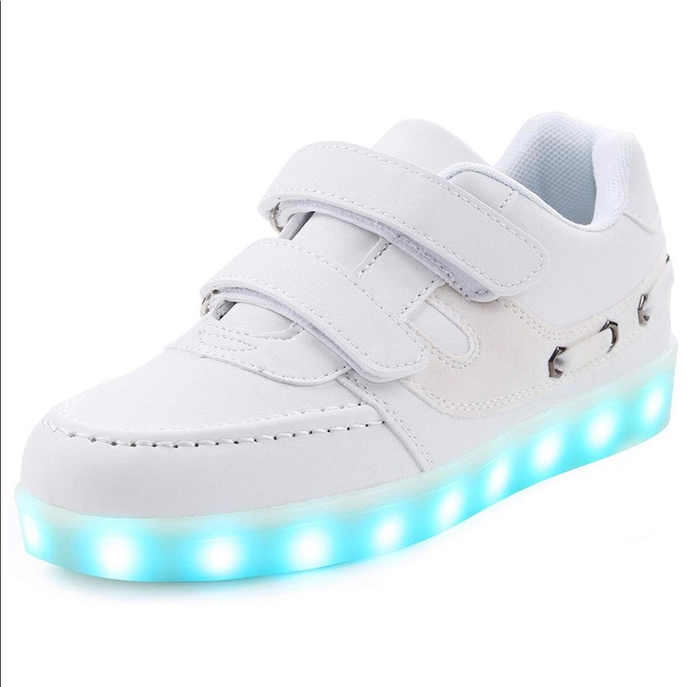 Unisex Kids 7 Color LED Light Up White Sneaker